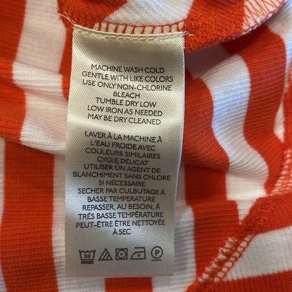 🆕 ANTHROPLOGIE'S MAEVE Red Orange Chevron Striped Front-Zip Scoopneck Top XS - Picture 12 of 14